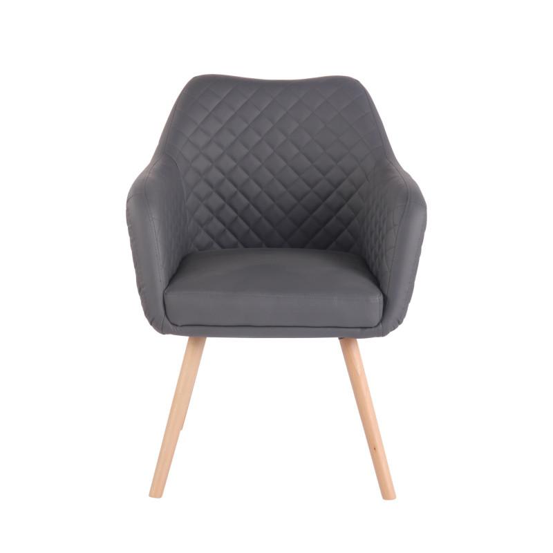 Chaise de salle à manger Gent, similicuir, gris naturel