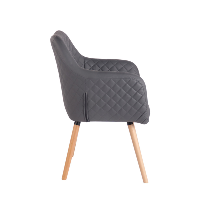 Chaise de salle à manger Gent, similicuir, gris naturel