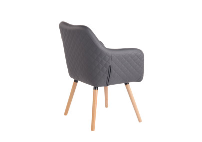 Chaise de salle à manger Gent, similicuir, gris naturel