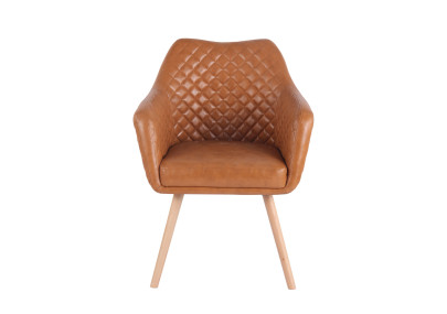 Chaise de salle à manger Gent, similicuir, marron clair naturel