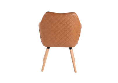Chaise de salle à manger Gent, similicuir, marron clair naturel