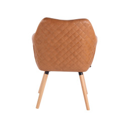 Chaise de salle à manger Gent, similicuir, marron clair naturel