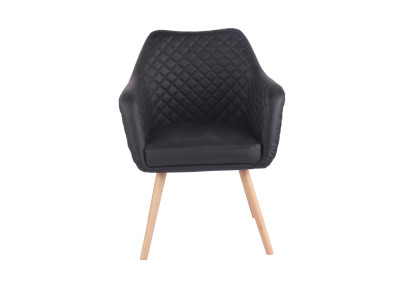 Chaise de salle à manger Gent, similicuir, noir naturel