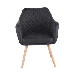 Chaise de salle à manger Gent, similicuir, noir naturel