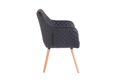 Chaise de salle à manger Gent, similicuir, noir naturel