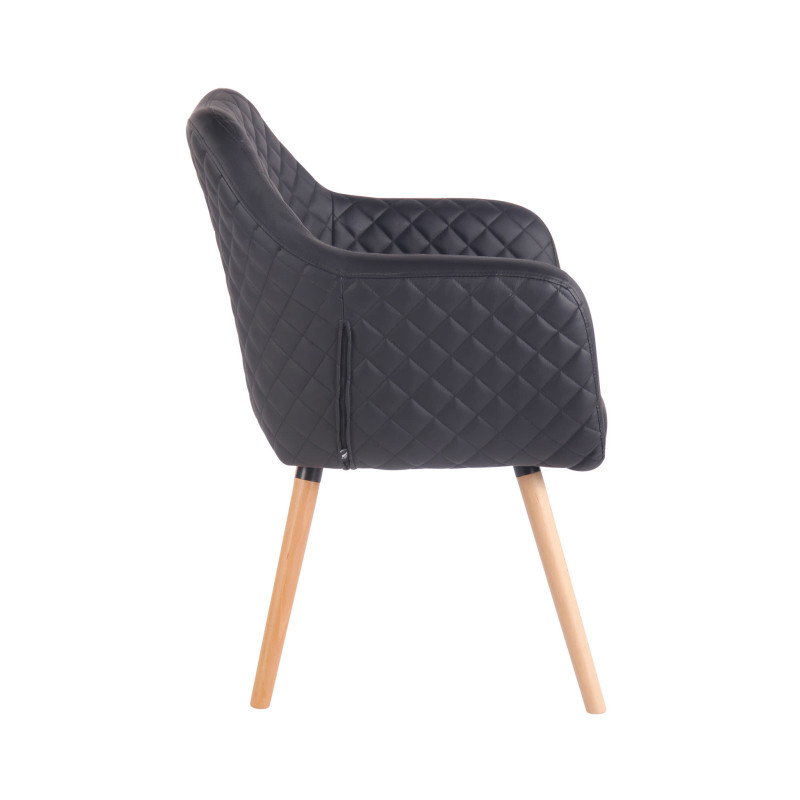 Chaise de salle à manger Gent, similicuir, noir naturel