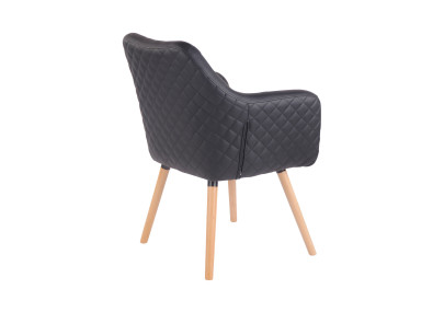 Chaise de salle à manger Gent, similicuir, noir naturel