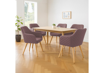 Chaise de salle à manger Gent, tissu marron naturel