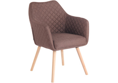 Chaise de salle à manger Gent, tissu marron naturel