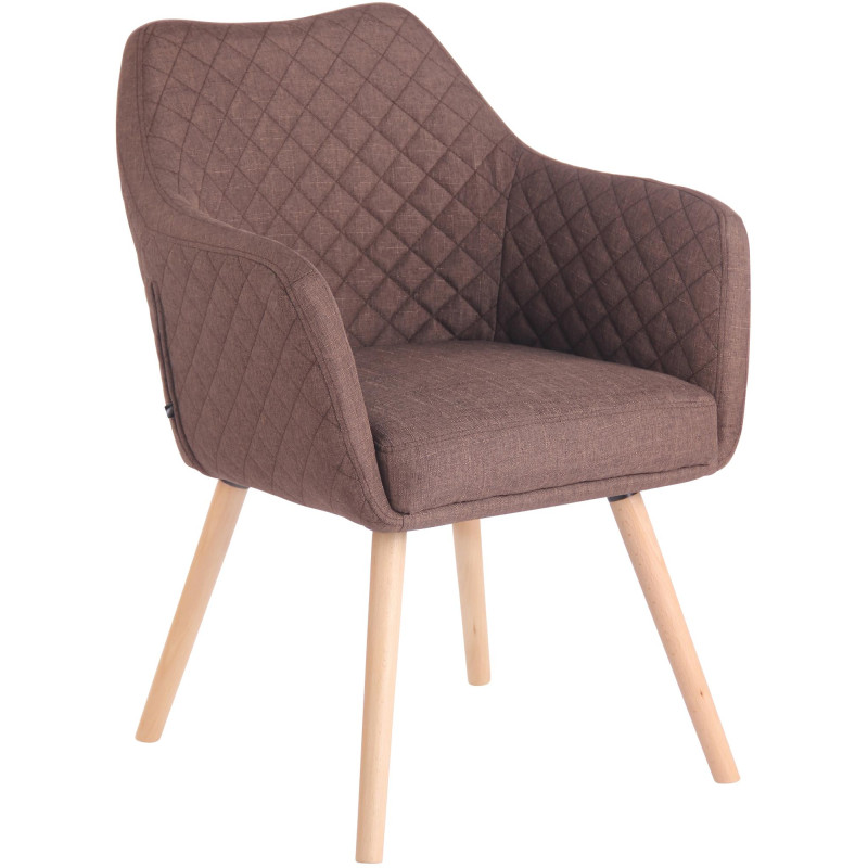 Chaise de salle à manger Gent, tissu marron naturel