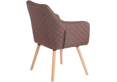 Chaise de salle à manger Gent, tissu marron naturel