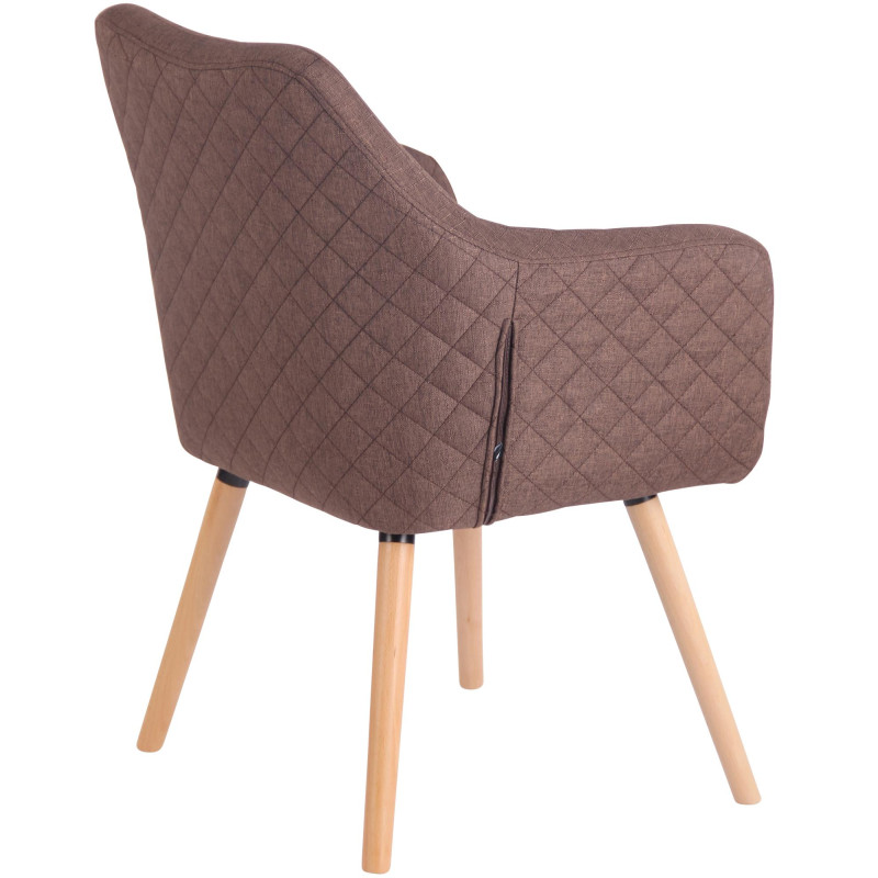 Chaise de salle à manger Gent, tissu marron naturel