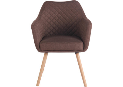 Chaise de salle à manger Gent, tissu marron naturel