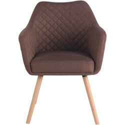 Chaise de salle à manger Gent, tissu marron naturel