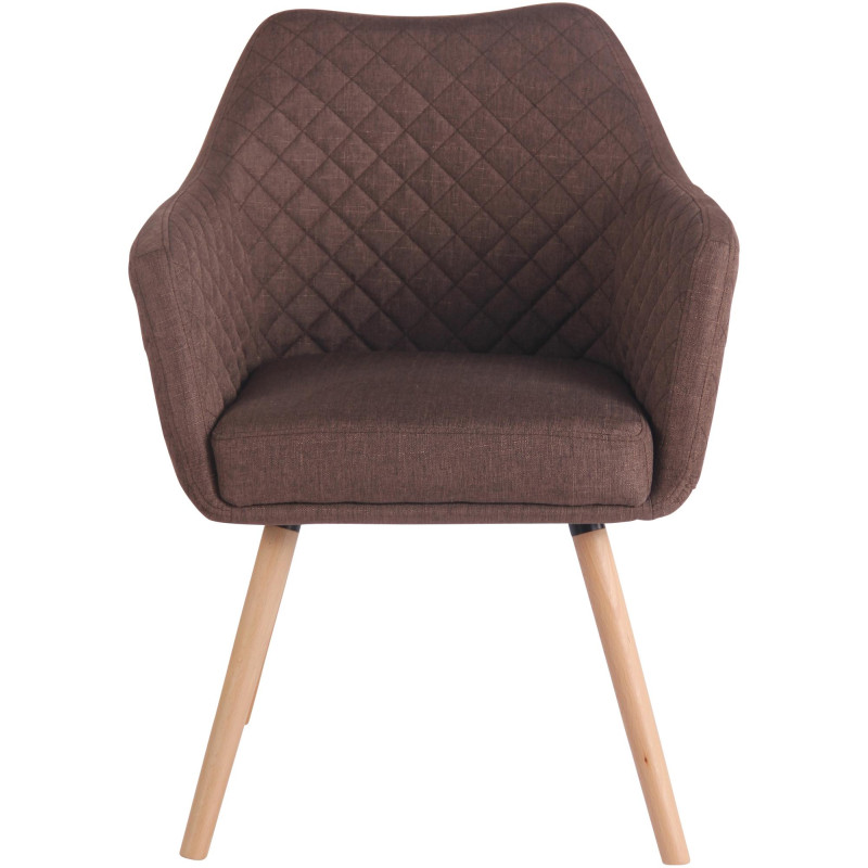 Chaise de salle à manger Gent, tissu marron naturel