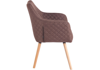 Chaise de salle à manger Gent, tissu marron naturel