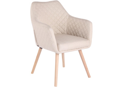 Chaise de salle à manger Gent, tissu crème naturel
