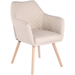 Chaise de salle à manger Gent, tissu crème naturel