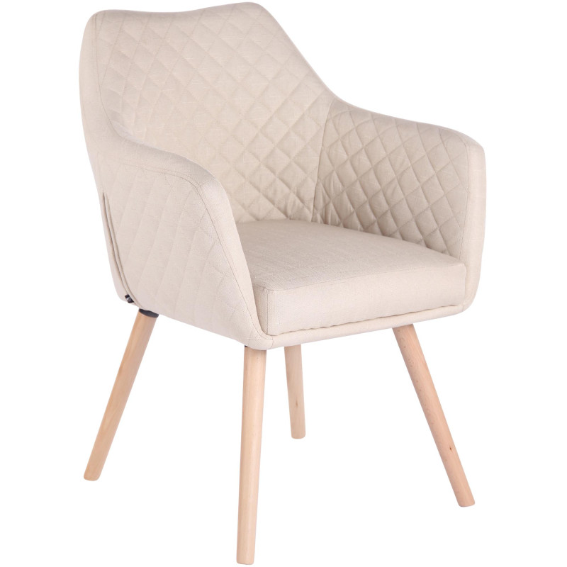 Chaise de salle à manger Gent, tissu crème naturel