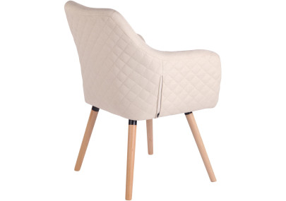 Chaise de salle à manger Gent, tissu crème naturel