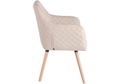 Chaise de salle à manger Gent, tissu crème naturel
