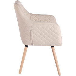 Chaise de salle à manger Gent, tissu crème naturel