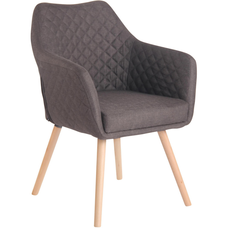 Chaise de salle à manger Gent, tissu Natura gris foncé