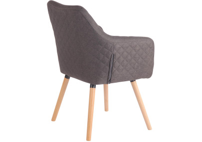 Chaise de salle à manger Gent, tissu Natura gris foncé