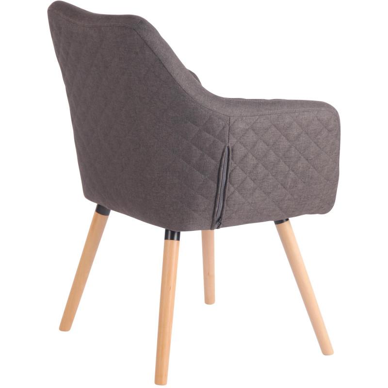 Chaise de salle à manger Gent, tissu Natura gris foncé