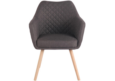 Chaise de salle à manger Gent, tissu Natura gris foncé