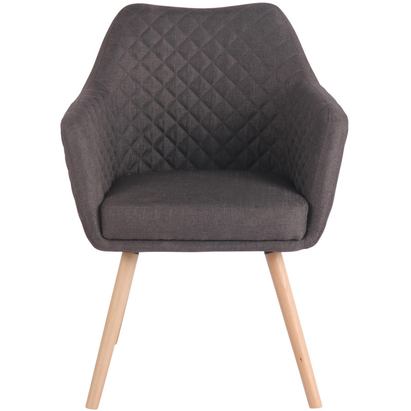 Chaise de salle à manger Gent, tissu Natura gris foncé