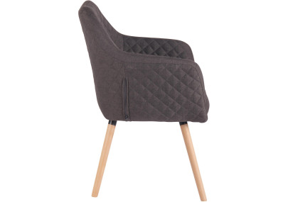 Chaise de salle à manger Gent, tissu Natura gris foncé