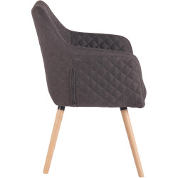 Chaise de salle à manger Gent, tissu Natura gris foncé