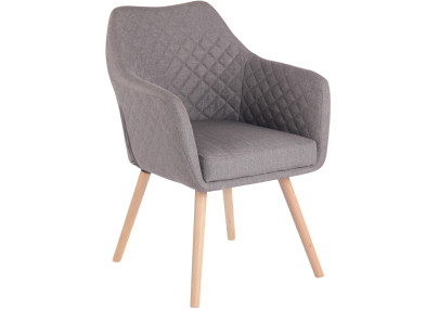 Chaise de salle à manger Gent, tissu gris naturel