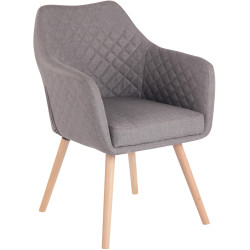 Chaise de salle à manger Gent, tissu gris naturel