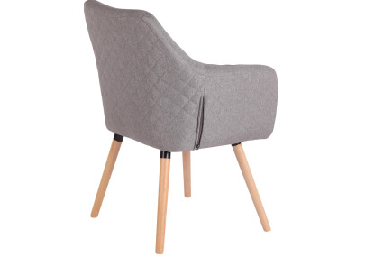 Chaise de salle à manger Gent, tissu gris naturel