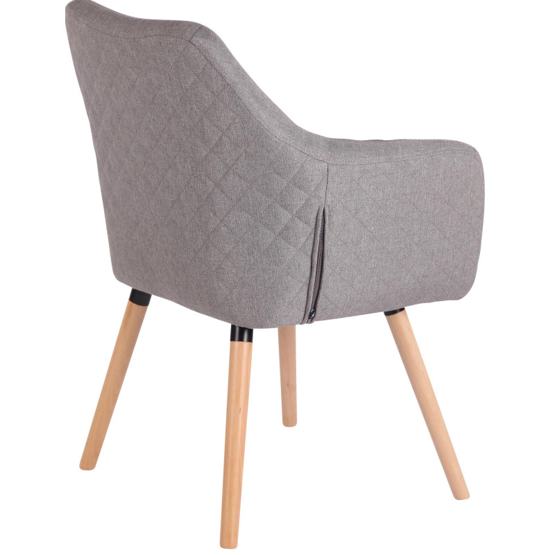 Chaise de salle à manger Gent, tissu gris naturel