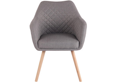 Chaise de salle à manger Gent, tissu gris naturel