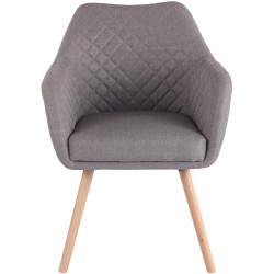 Chaise de salle à manger Gent, tissu gris naturel