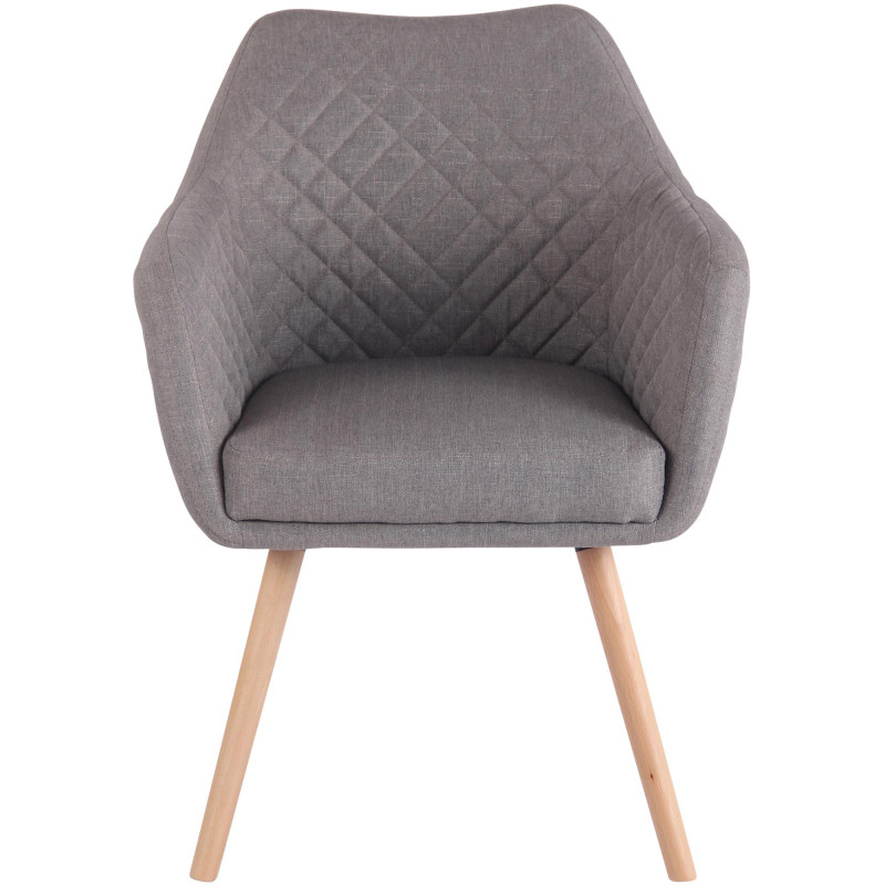 Chaise de salle à manger Gent, tissu gris naturel