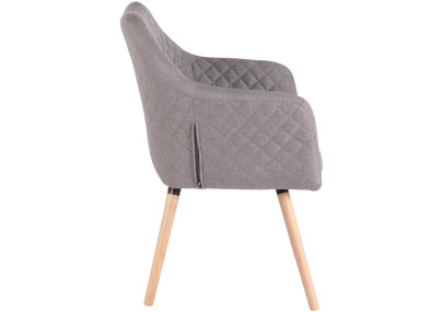 Chaise de salle à manger Gent, tissu gris naturel