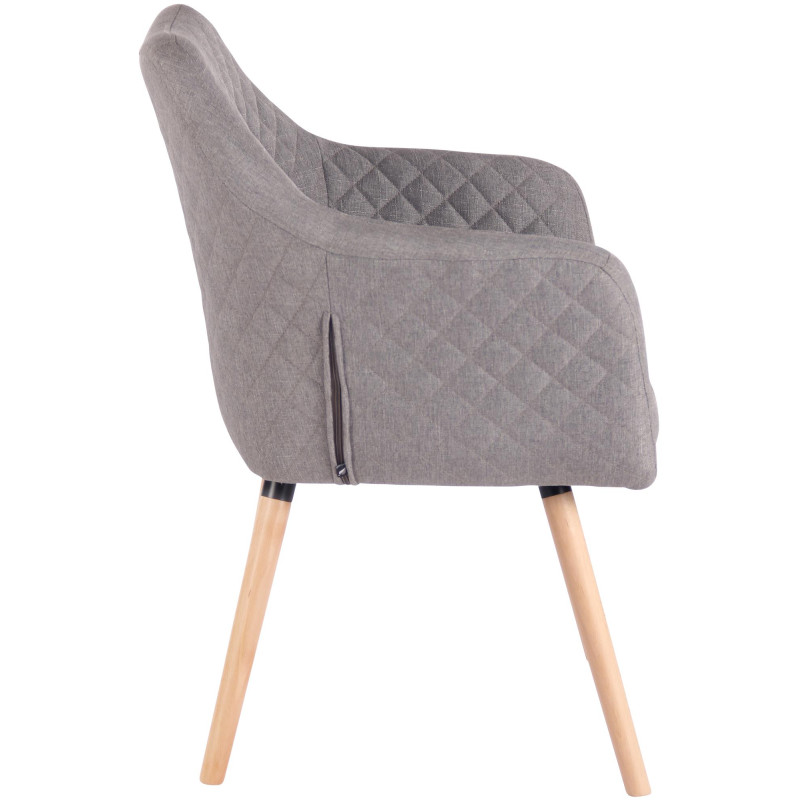 Chaise de salle à manger Gent, tissu gris naturel