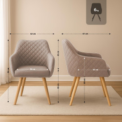 Chaise de salle à manger Gent, tissu : taupe naturel