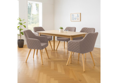 Chaise de salle à manger Gent, tissu : taupe naturel