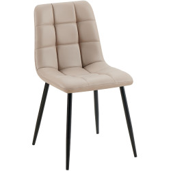 Chaise de salle à manger Antibes en similicuir taupe