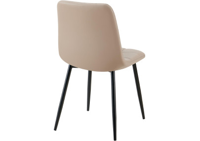 Chaise de salle à manger Antibes en similicuir taupe