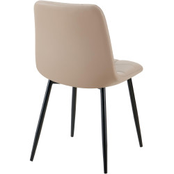 Sedia da pranzo Antibes in ecopelle tortora