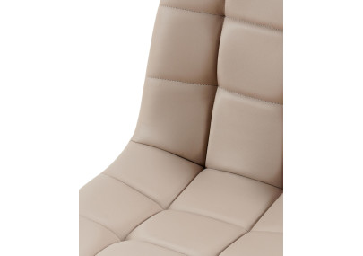 Chaise de salle à manger Antibes en similicuir taupe