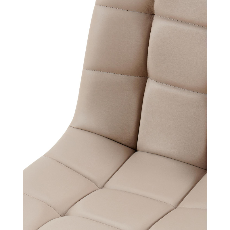 Sedia da pranzo Antibes in ecopelle tortora