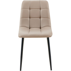 Sedia da pranzo Antibes in ecopelle tortora